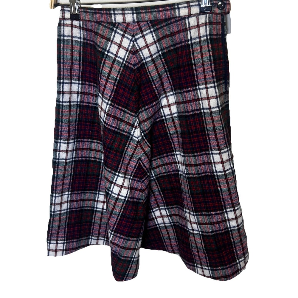 Vintage Plaid A Line Made In USA Women's Skirt Red Green White Plaid Sz 11 12